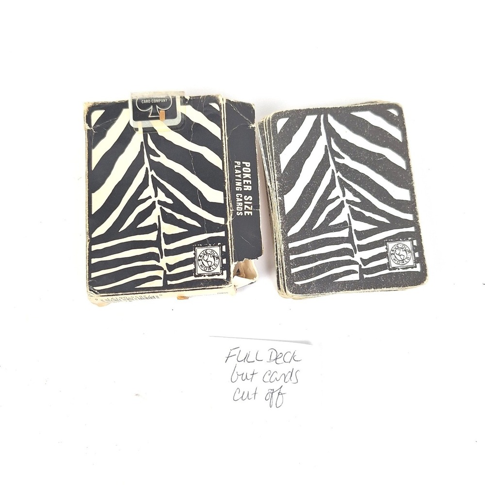 Vintage Save Our World Zebra Print Playing Cards Poker Size Full Deck Novelty
